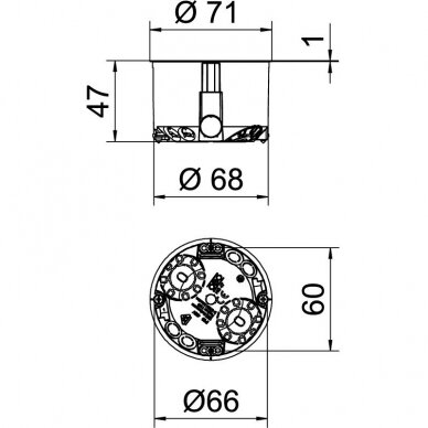 Instaliacinė dėžutė GK, D-68, L-47 2