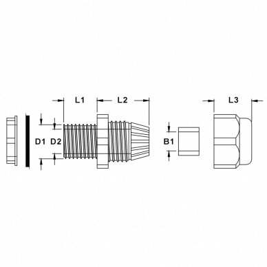 Sandariklis su veržle IP68 PG42 (30-38) 1