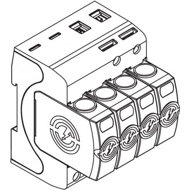 Viršįtampio ribotuvas V20, 4-polis 280 V (V20-4-280) 1